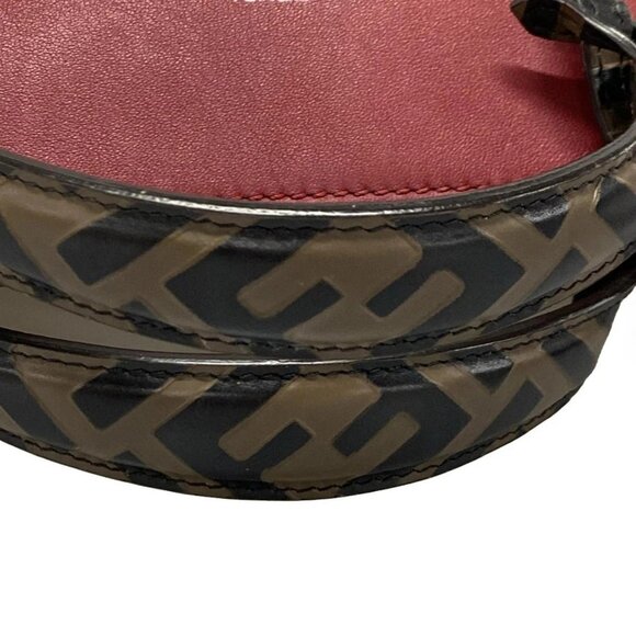 Auth FENDI By The Way 8BL124 Red Brown Black Leather Handbag - Picture 10 of 16